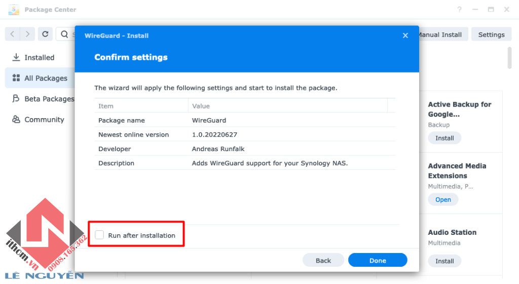 Cài đặt Wireguard VPN lên DSM 7.2 (Synology / Xpenology)