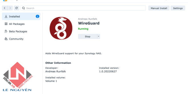 Cài đặt Wireguard VPN lên DSM 7.2 (Synology / Xpenology)