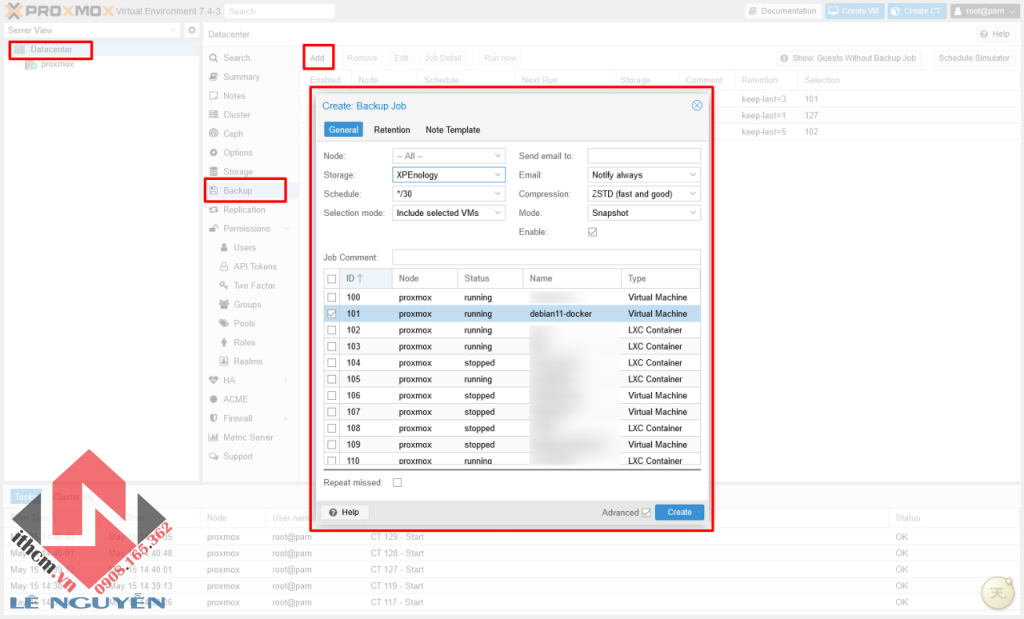 Kích hoạt NFS Share trên DSM Synology để backup máy ảo Proxmox