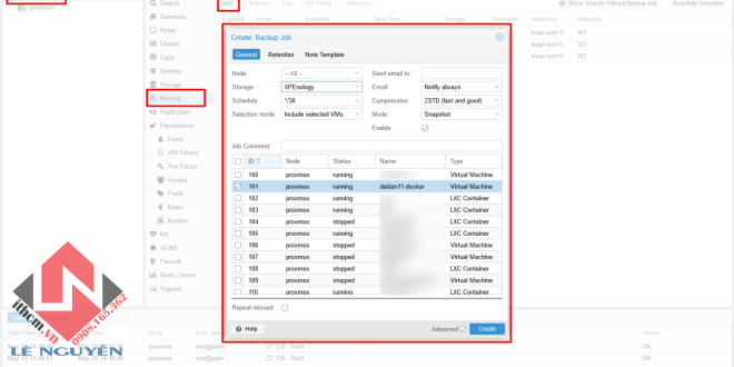 Kích hoạt NFS Share trên DSM Synology để backup máy ảo Proxmox