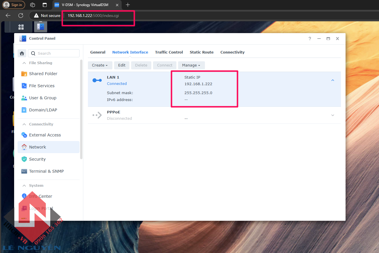 Cài đặt IP tĩnh cho NAS Synology / Xpenology