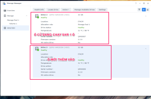 Hướng dẫn cấu hình khi lắp thêm ổ cứng thứ 2, 3, 4 vào NAS Synology/ Xpenology