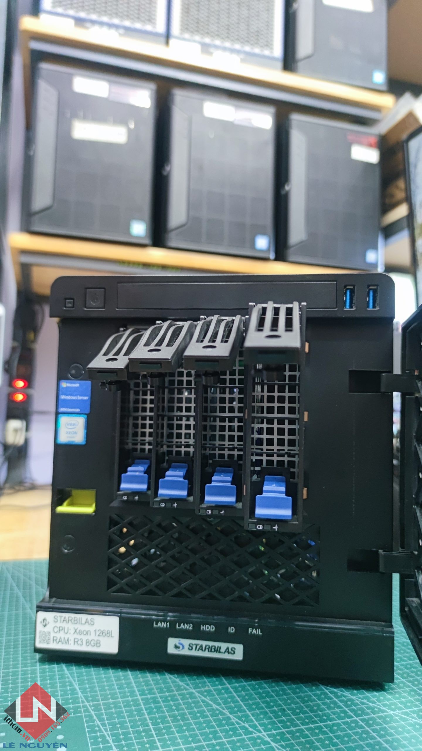 KHOE - Starbilas CPU Xeon 1268L 4C/8T R. ECC 16gb chạy Promox NVME, VM NAS Xpenology Passthrough 6 SATA