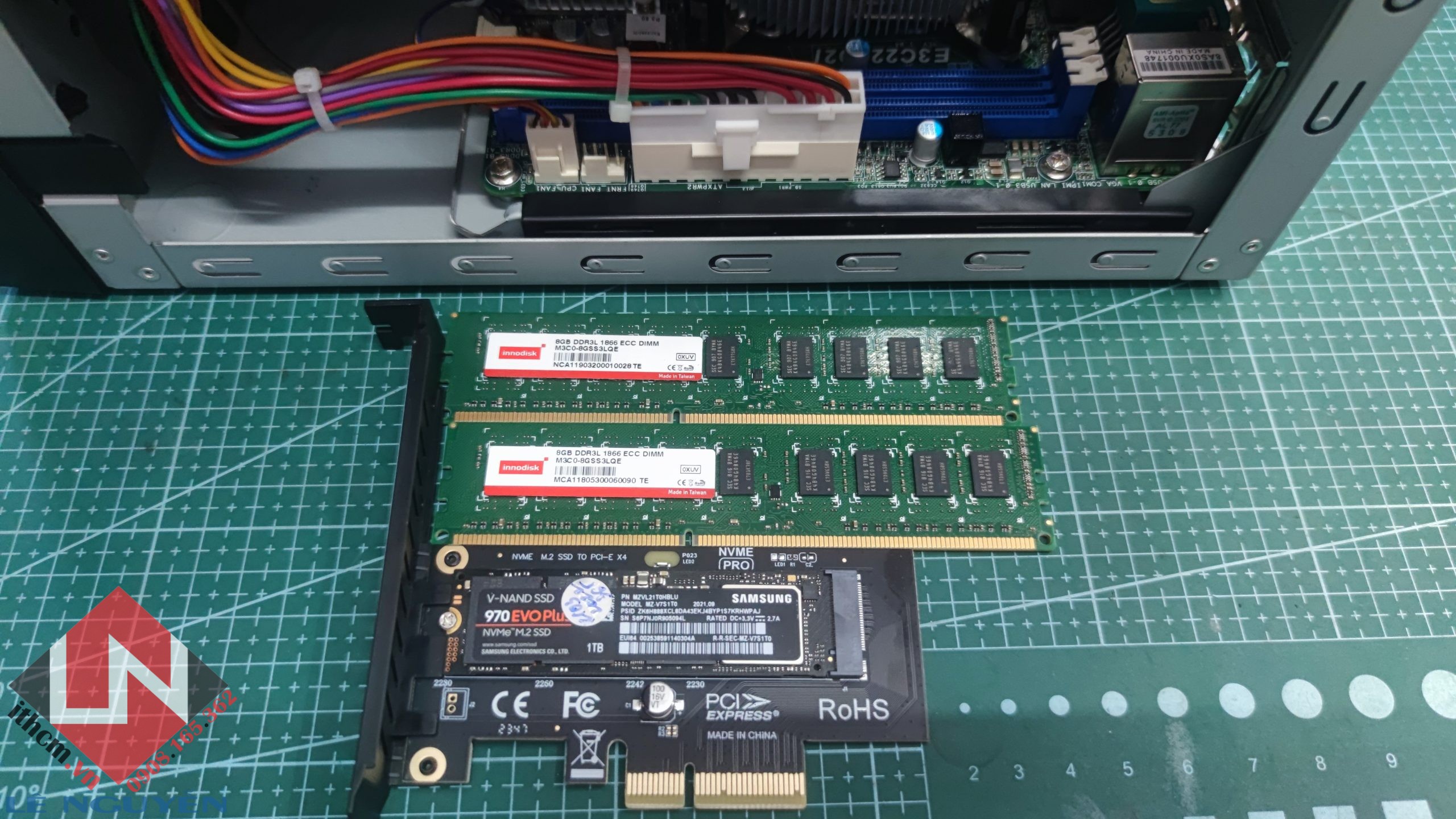 KHOE - Starbilas CPU Xeon 1268L 4C/8T R. ECC 16gb chạy Promox NVME, VM NAS Xpenology Passthrough 6 SATA