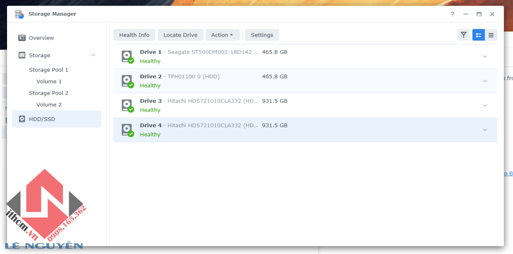 Hướng Dẫn Kiểm Tra SMART INFO HDD/SSD Trên NAS Synology/ Xpenology