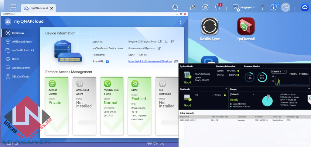 QNAP TS-431P Nhật 4-Bay QTS 5.2.6 Mới nhất