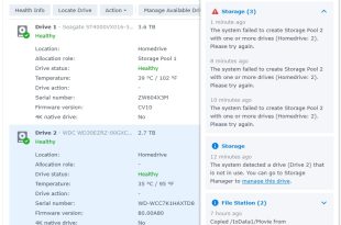 Cảnh báo và giải thích: Load Cycle Count, Park Head — vì sao Synology DSM không cho tạo Pool