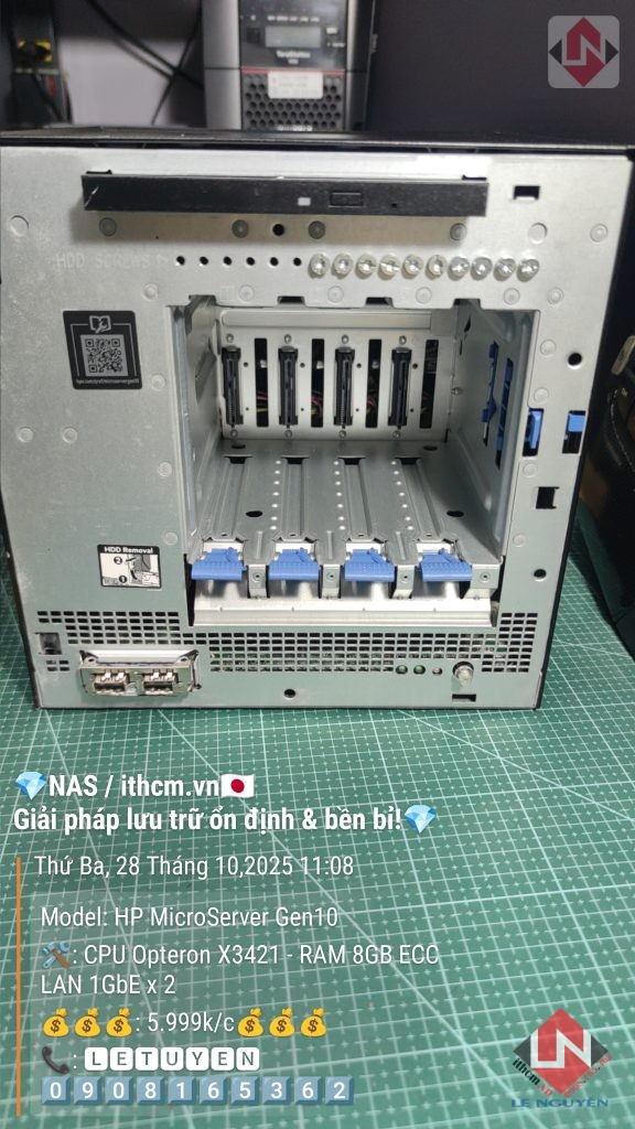 HP MicroServer Gen10 X3421 - NAS mini bền bỉ lý tưởng làm NAS tại nhà