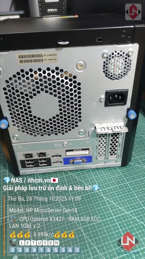 HP MicroServer Gen10 X3421 - NAS mini bền bỉ lý tưởng làm NAS tại nhà