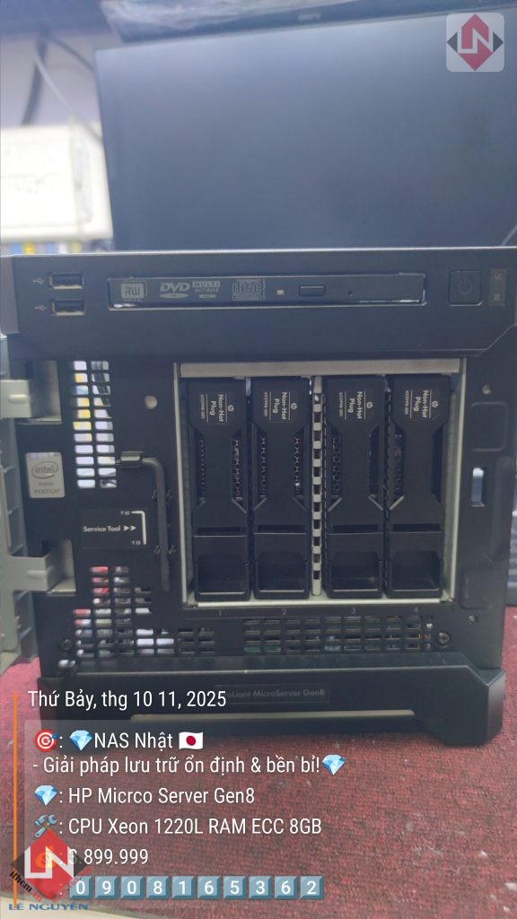 Hp Microserver Gen8 Xeon 1220L Mini Server chạy NAS OS