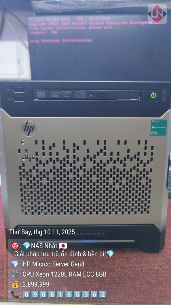 Hp Microserver Gen8 Xeon 1220L Mini Server chạy NAS OS