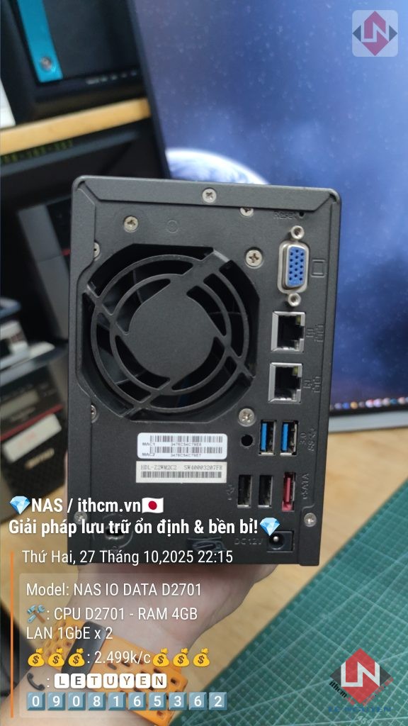 Nas IO DATA D2701 2-bay HDD chạy Xpenology