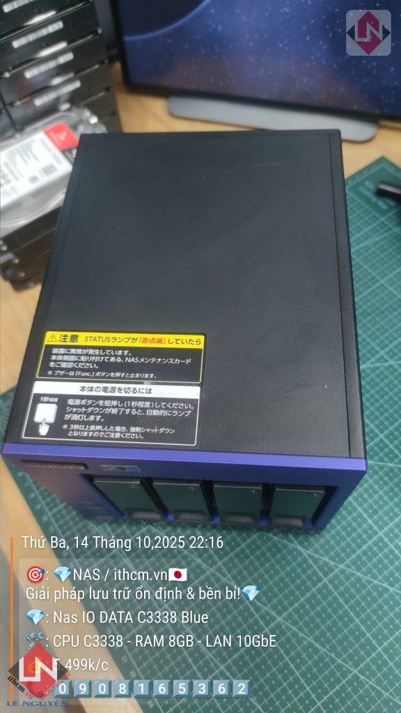 NAS IO-DATA C3338 10Gbe Blue chạy DSM SYNOLOGY
