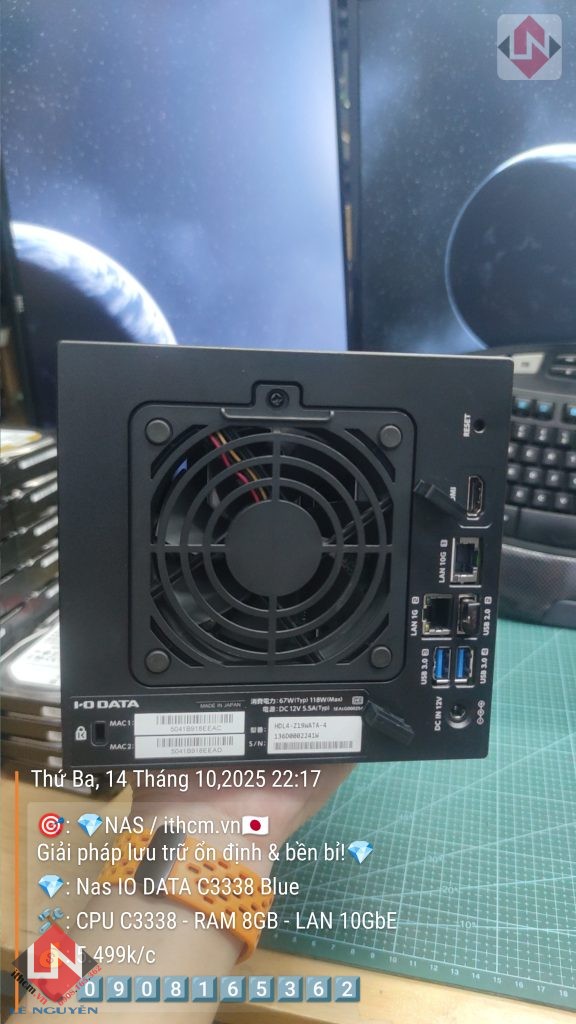 NAS IO-DATA C3338 10Gbe Blue chạy DSM SYNOLOGY