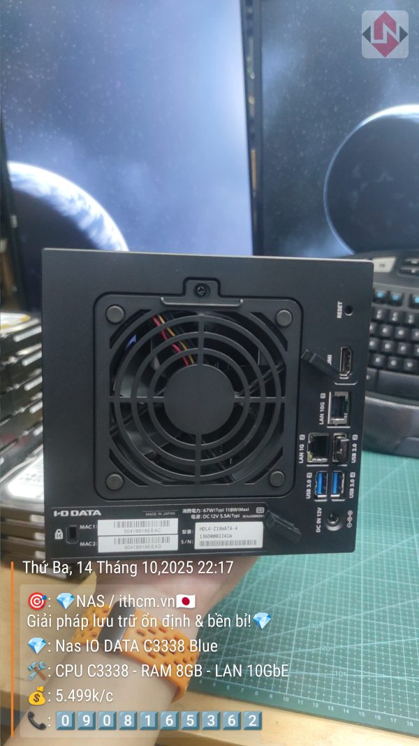 NAS IO-DATA C3338 10Gbe Blue chạy DSM SYNOLOGY - Ảnh 3