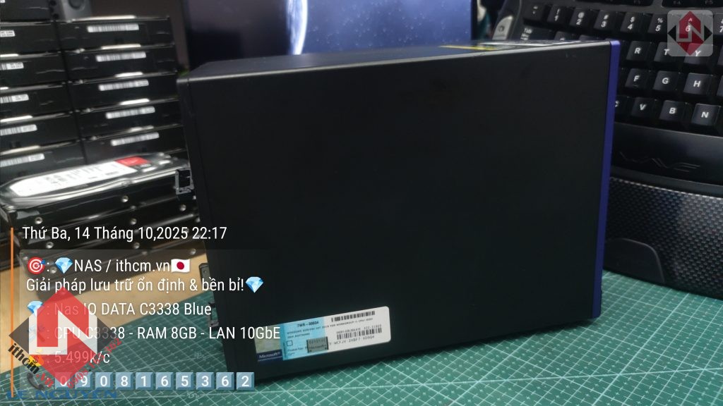 NAS IO-DATA C3338 10Gbe Blue chạy DSM SYNOLOGY