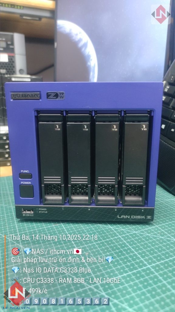 NAS IO-DATA C3338 10Gbe Blue chạy DSM SYNOLOGY