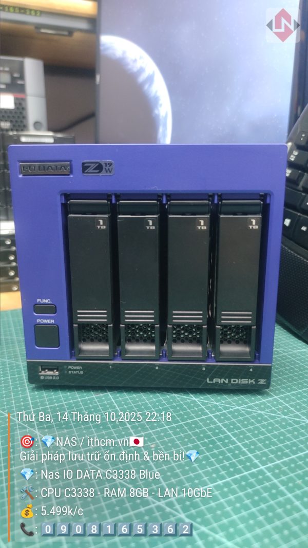 NAS IO-DATA C3338 10Gbe Blue chạy DSM SYNOLOGY - Ảnh 2