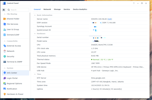 NAS IO-DATA C3338 10Gbe Blue chạy DSM SYNOLOGY - Ảnh 6