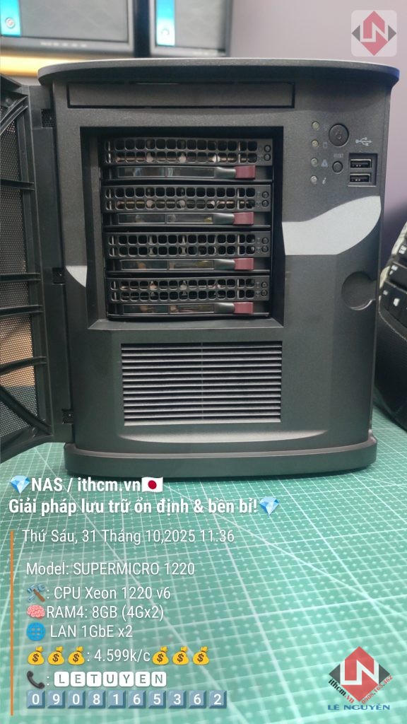 NAS SuperMicro 1220v6 - Giải pháp NAS mạnh mẽ, tiết kiệm điện chạy Xpenology