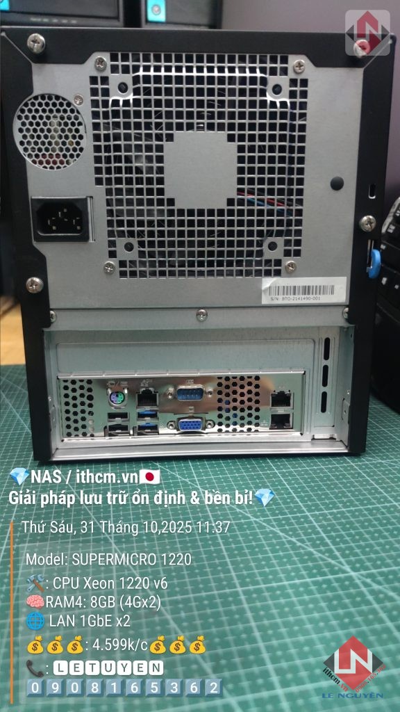 NAS SuperMicro 1220v6 - Giải pháp NAS mạnh mẽ, tiết kiệm điện chạy Xpenology