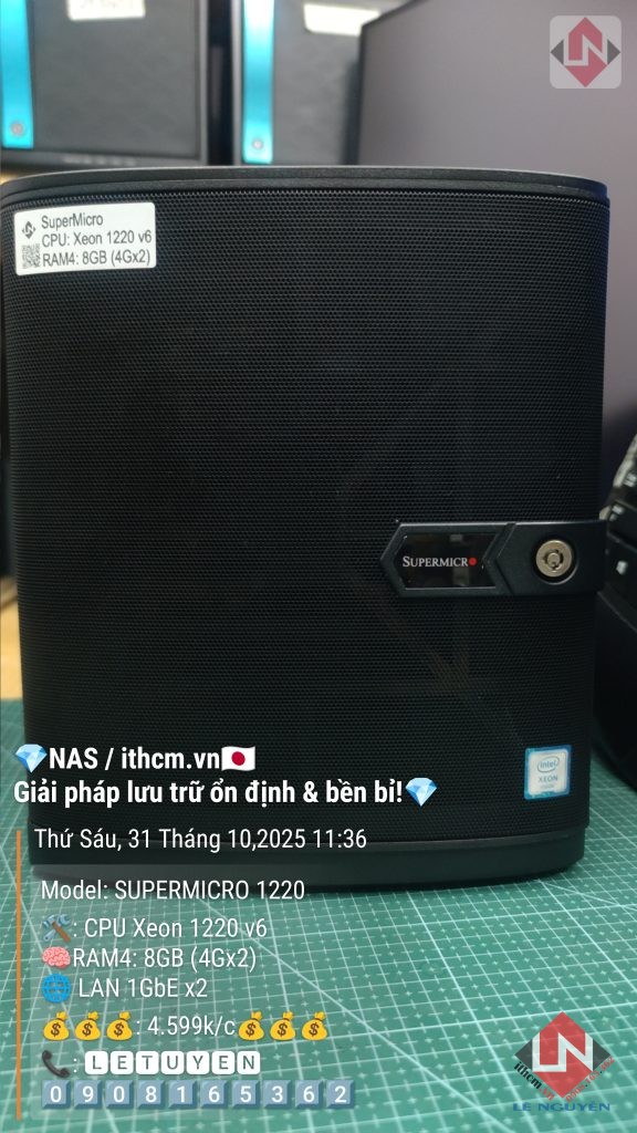 NAS SuperMicro 1220v6 - Giải pháp NAS mạnh mẽ, tiết kiệm điện chạy Xpenology 18 NAS SuperMicro 1220v6 - Giải pháp NAS mạnh mẽ, tiết kiệm điện chạy Xpenology