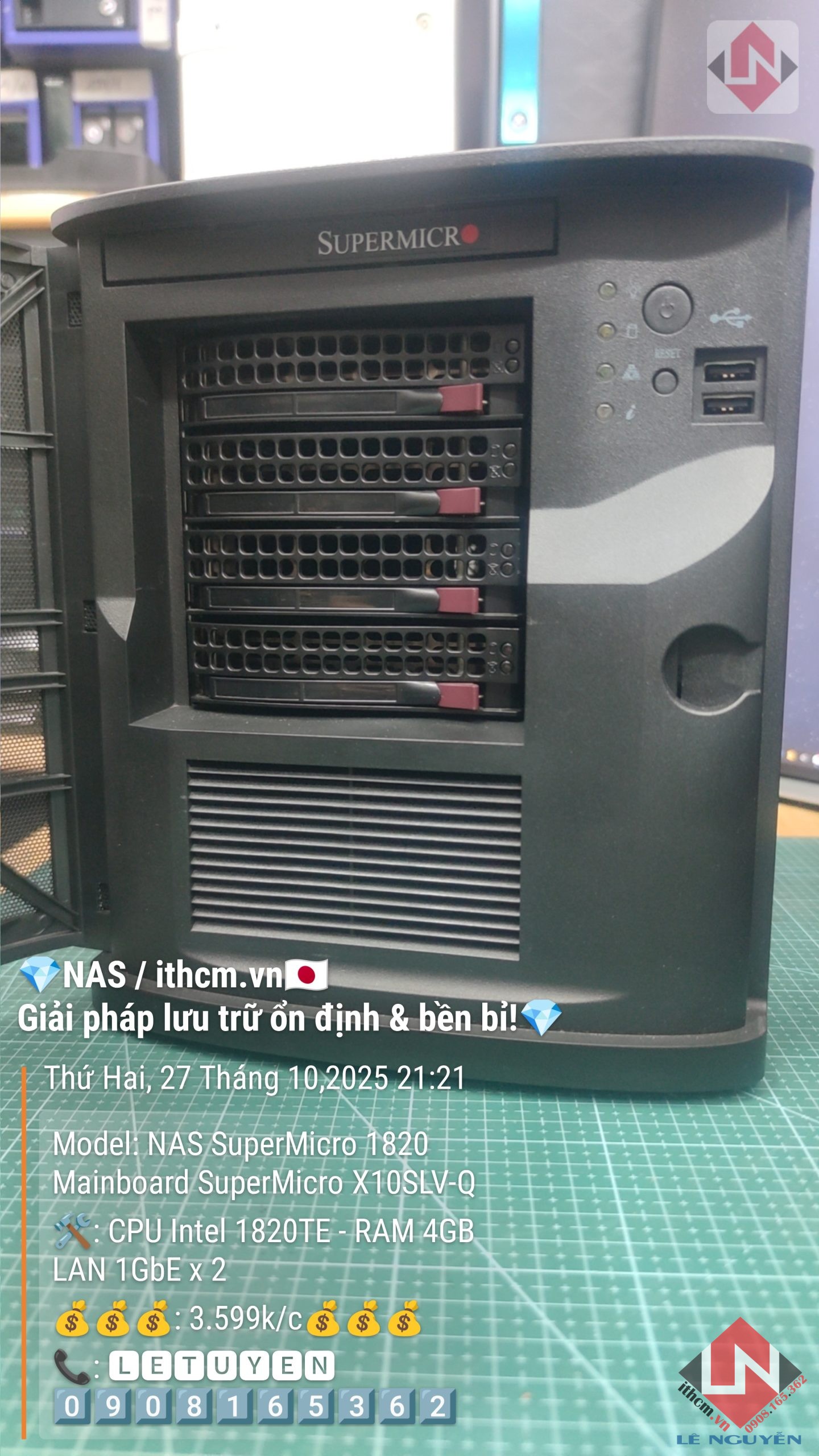 NAS SuperMicro 1820 Chạy Xpenology DSM Giải pháp NAS mini mạnh mẽ, tiết kiệm điện! 🔥 1 NAS SuperMicro 1820 Chạy Xpenology DSM Giải pháp NAS mini mạnh mẽ, tiết kiệm điện! 🔥