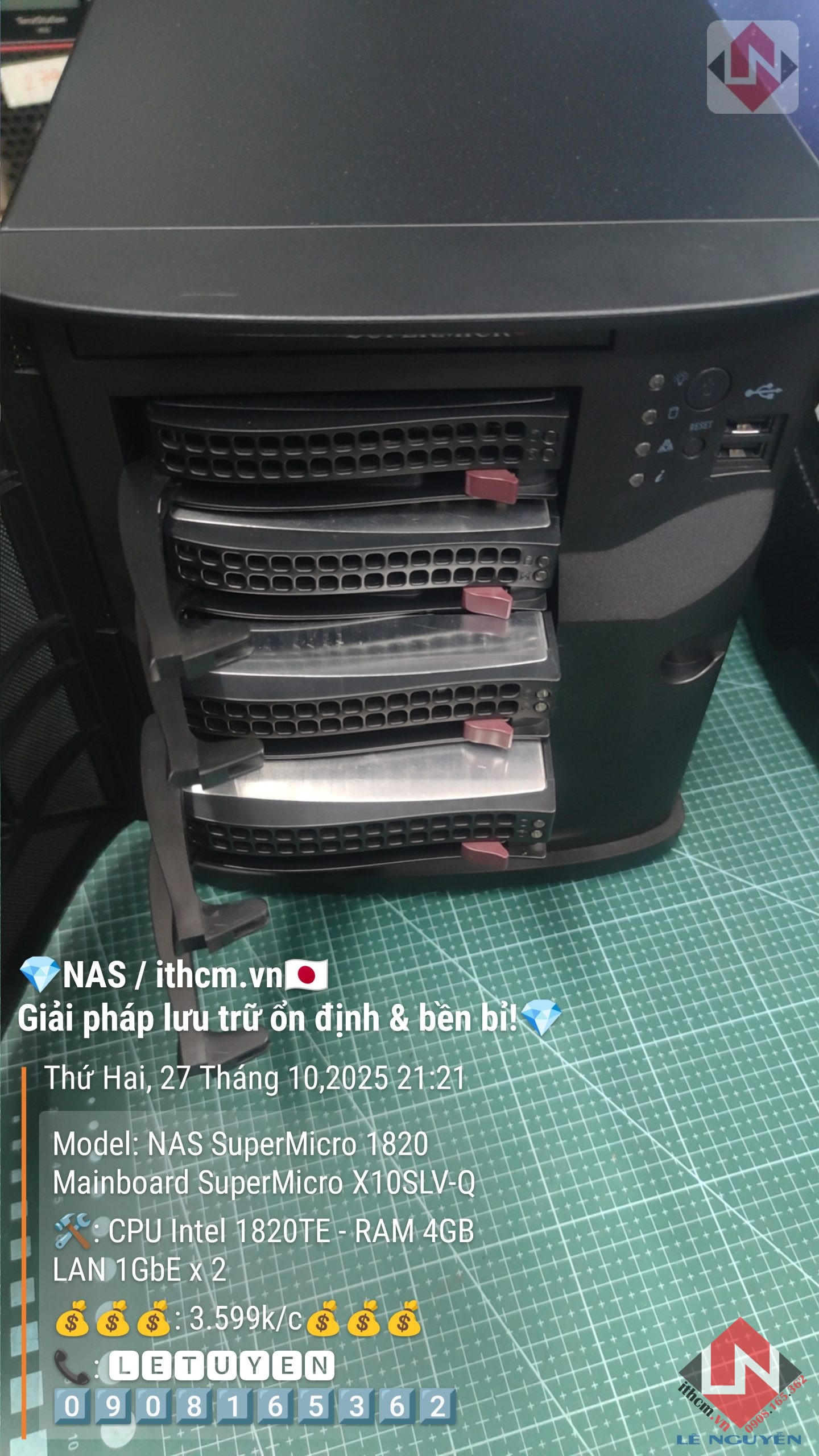 NAS SuperMicro 1820 Chạy Xpenology DSM Giải pháp NAS mini mạnh mẽ, tiết kiệm điện! 🔥 8 NAS SuperMicro 1820 Chạy Xpenology DSM Giải pháp NAS mini mạnh mẽ, tiết kiệm điện! 🔥 - Ảnh 8