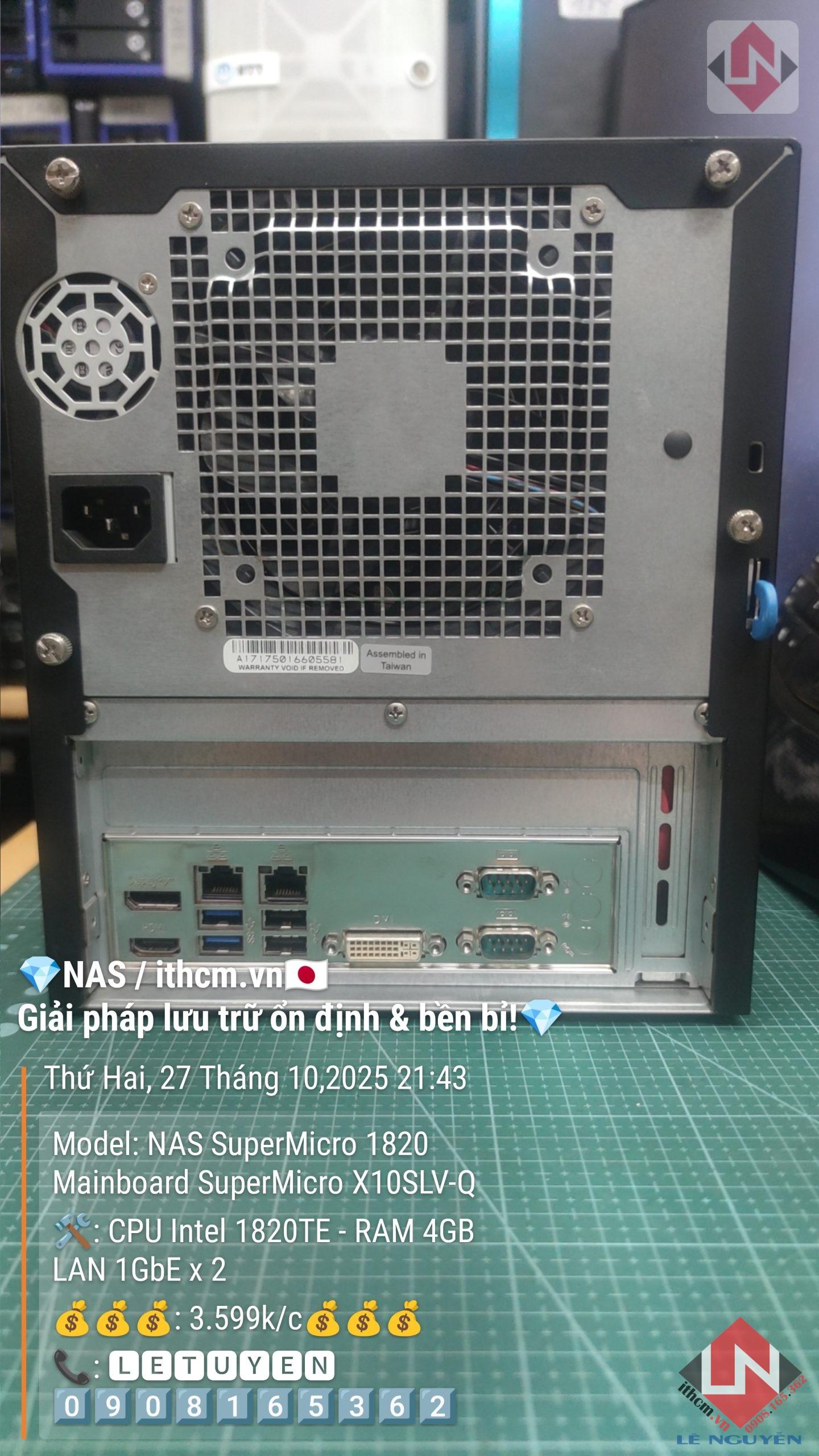 NAS SuperMicro 1820 Chạy Xpenology DSM Giải pháp NAS mini mạnh mẽ, tiết kiệm điện! 🔥 4 NAS SuperMicro 1820 Chạy Xpenology DSM Giải pháp NAS mini mạnh mẽ, tiết kiệm điện! 🔥 - Ảnh 4