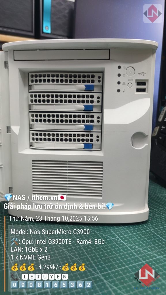 NAS SuperMicro G3900 R4 8GB 4Bay chạy Xpenology DSM