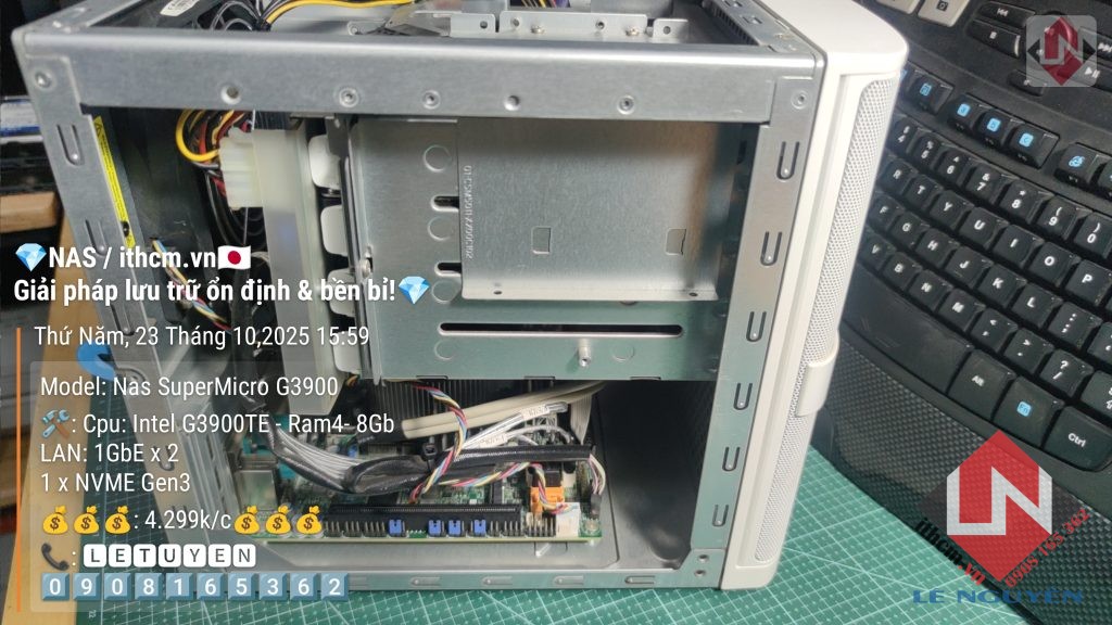 NAS SuperMicro G3900 R4 8GB 4Bay chạy Xpenology DSM