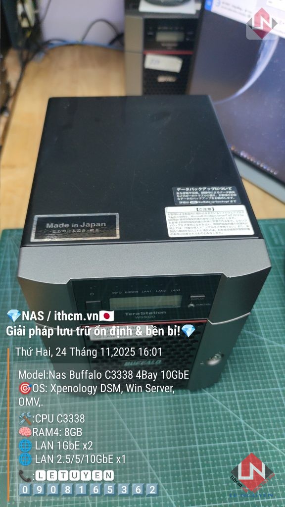 NAS Buffalo 10GbE C3338 4Bay 8G – chạy mượt DSM Xpenology
