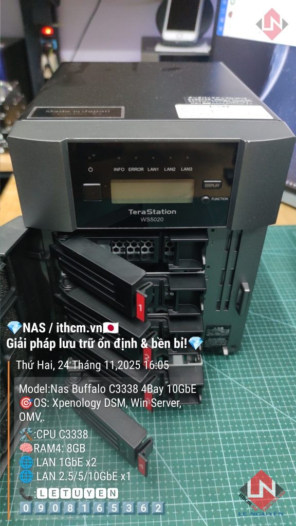 NAS Buffalo 10GbE C3338 4Bay 8G – chạy mượt DSM Xpenology