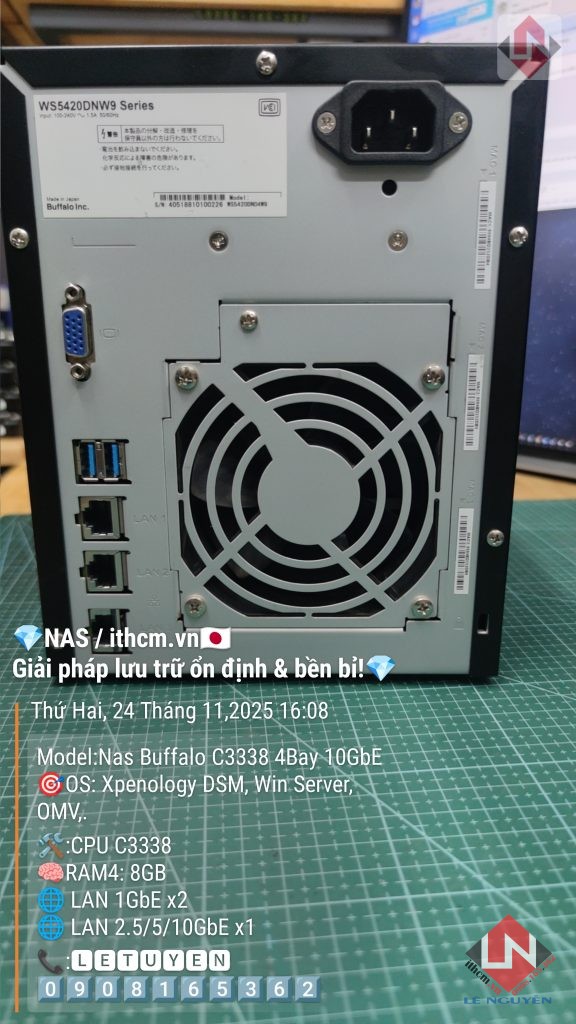 NAS Buffalo 10GbE C3338 4Bay 8G – chạy mượt DSM Xpenology
