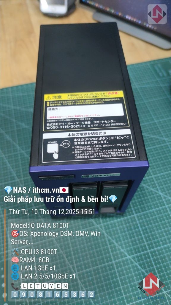 NAS IO DATA I3 8100T 2-BAY chạy OS DSM XPENOLOGY, Windows Server