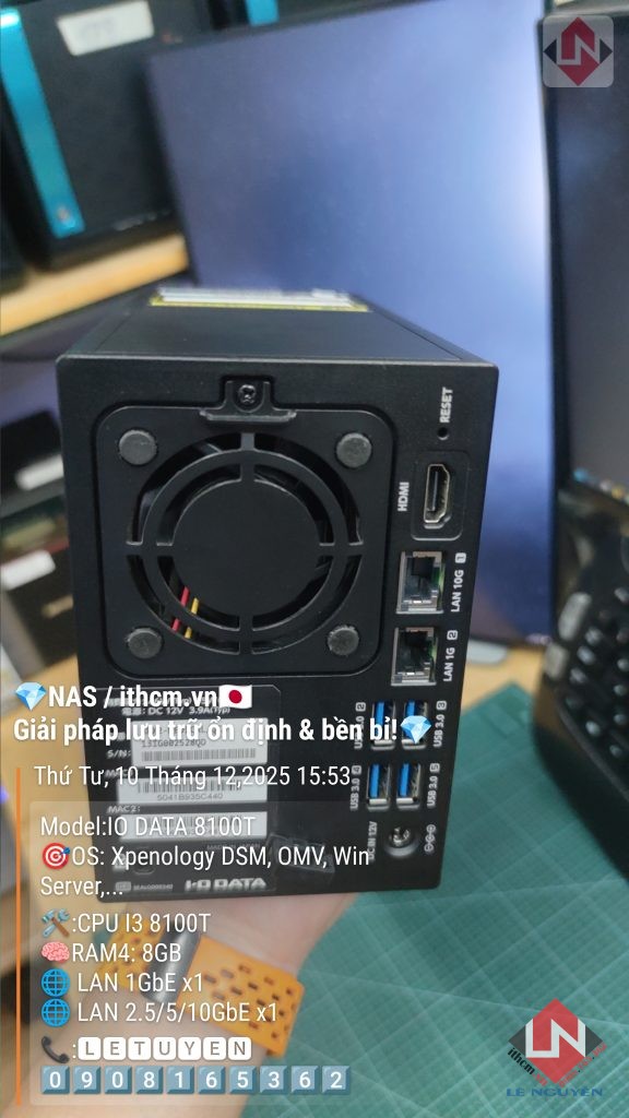 NAS IO DATA I3 8100T 2-BAY chạy OS DSM XPENOLOGY, Windows Server