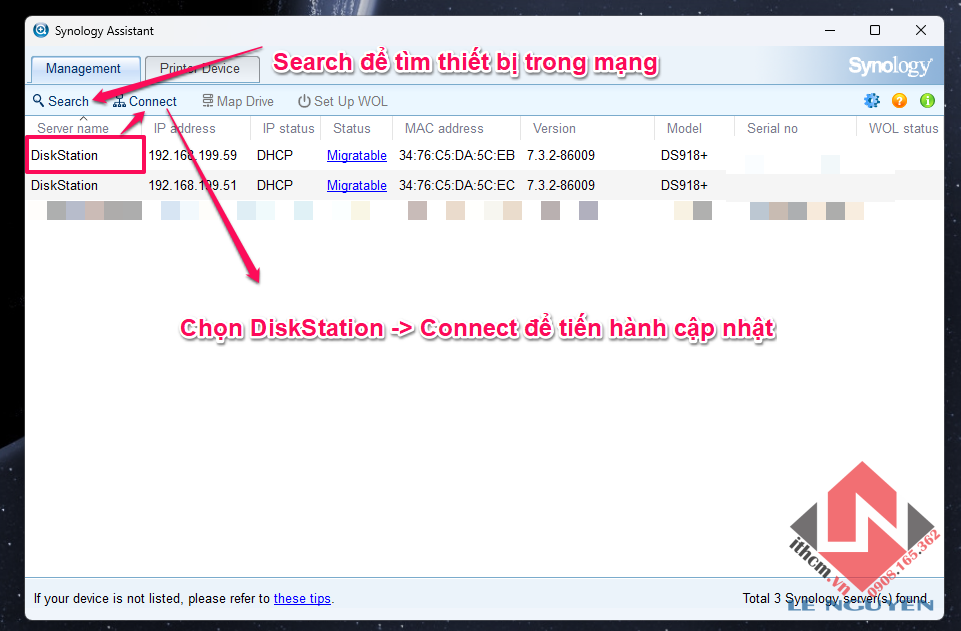 Xử lý & hỗ trợ AE Update lên DSM 7.3 bị mất kết nối đến NAS SYNOLOGY