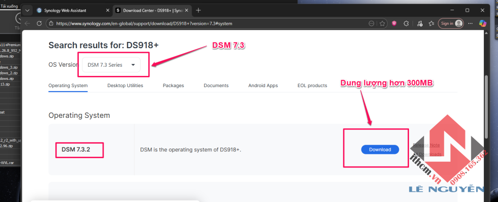 Xử lý & hỗ trợ AE Update lên DSM 7.3 bị mất kết nối đến NAS SYNOLOGY