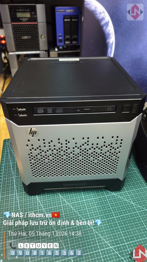 Nas Hp Microserver Gen8 Xeon 1220 Mini Server chạy NAS Xpenology / TrueNas / Unraid