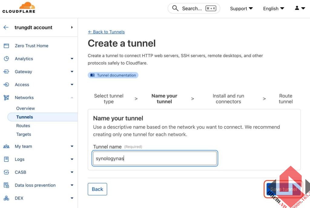 Hướng dẫn truy cập ứng dụng Synology NAS từ xa qua Cloudflare tunnel
