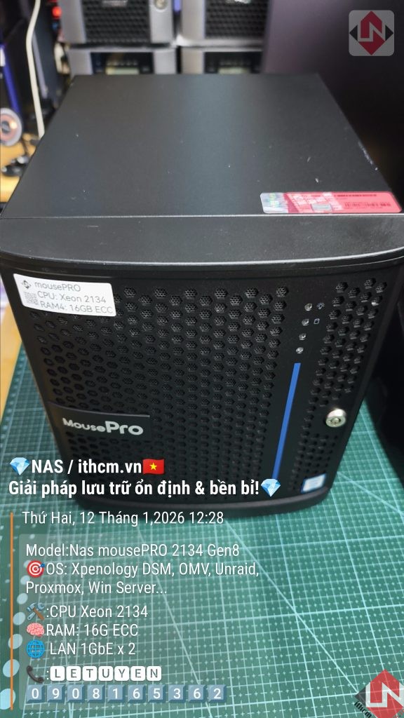 Máy chủ Mini MousePro 2134 phù hợp chạy NAS Xpenology, ảo hóa Proxmox