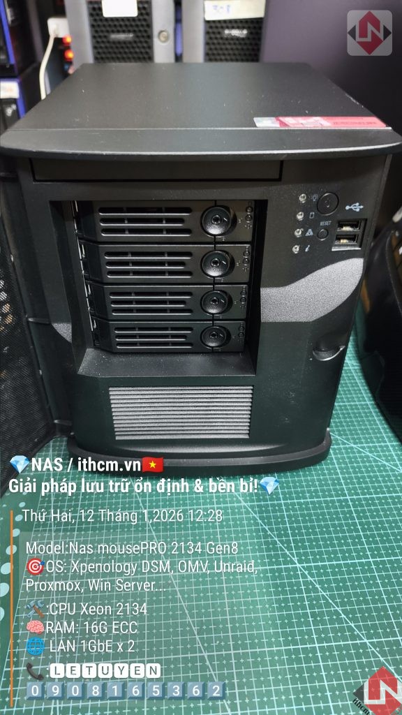 Máy chủ Mini MousePro 2134 phù hợp chạy NAS Xpenology, ảo hóa Proxmox