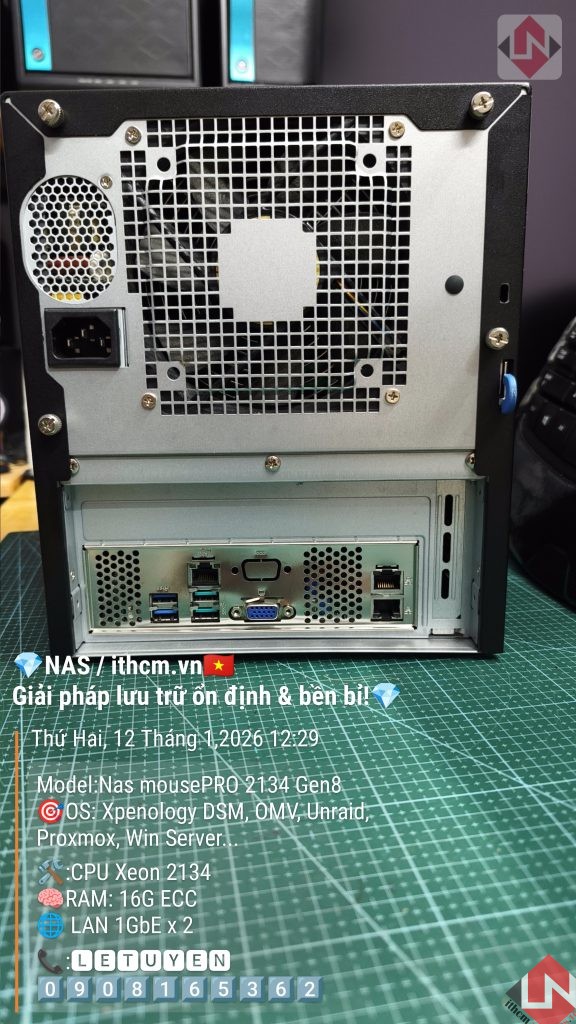 Máy chủ Mini MousePro 2134 phù hợp chạy NAS Xpenology, ảo hóa Proxmox
