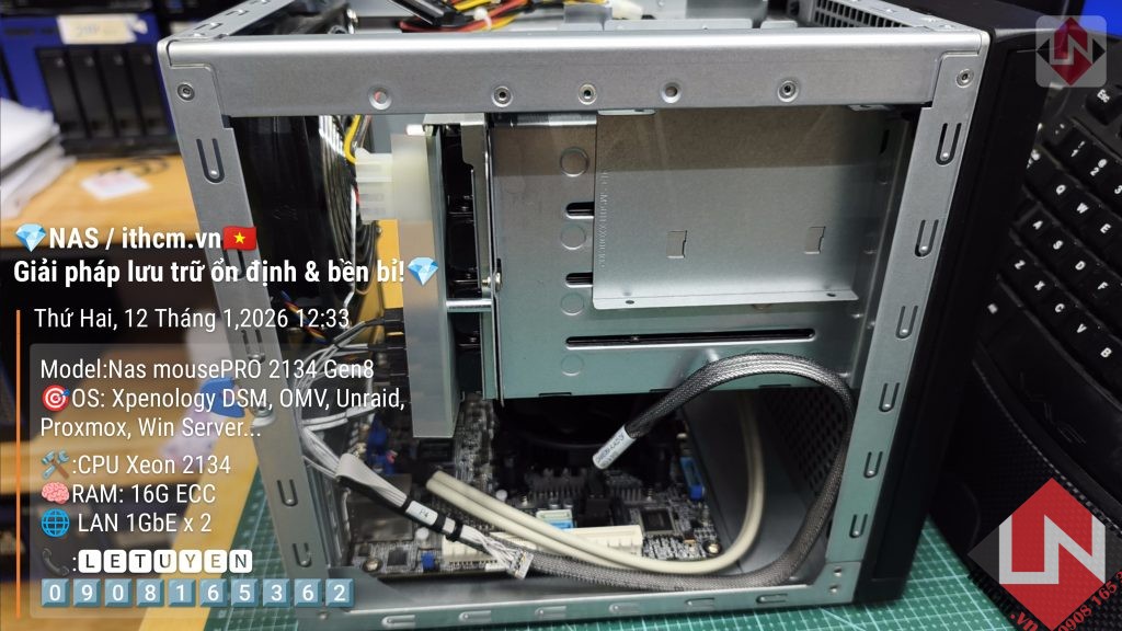 Máy chủ Mini MousePro 2134 phù hợp chạy NAS Xpenology, ảo hóa Proxmox