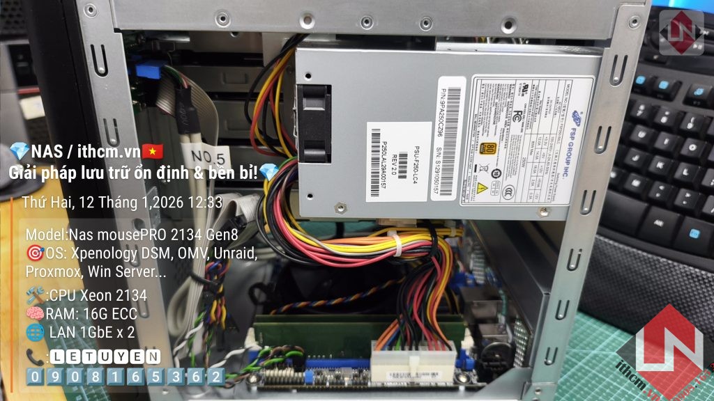 Máy chủ Mini MousePro 2134 phù hợp chạy NAS Xpenology, ảo hóa Proxmox