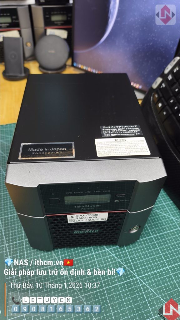 NAS Buffalo C3338 2-Bay 2.5/10GbE – Chất lượng, tiết kiệm điện, chạy mượt DSM Xpenology