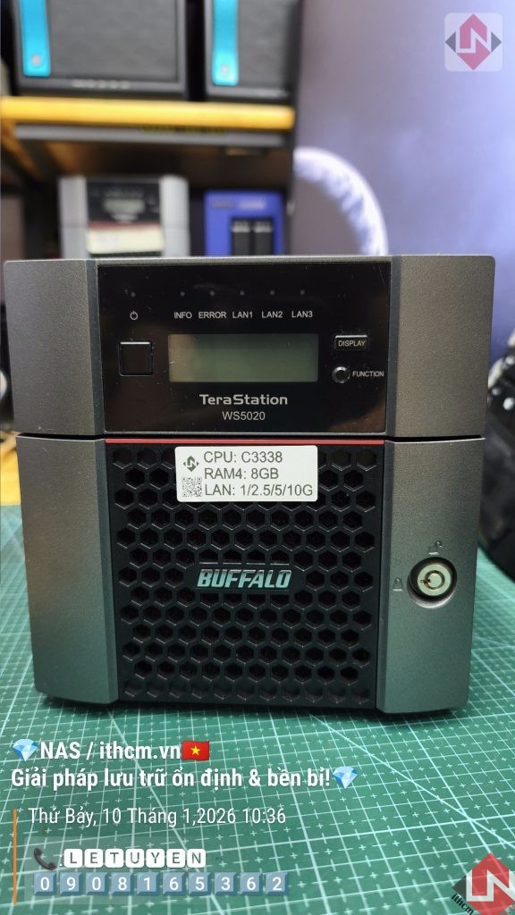 NAS Buffalo C3338 2-Bay 2.5/10GbE – Chất lượng, tiết kiệm điện, chạy mượt DSM Xpenology