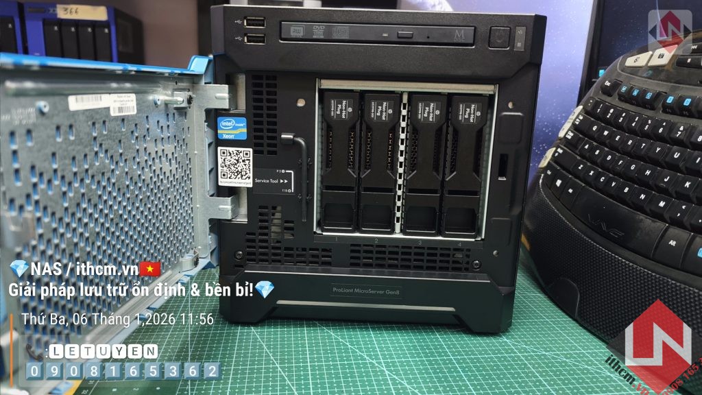 Nas Hp Microserver Gen8 Xeon 1220 - version Blue- chạy NAS Xpenology / TrueNas / Unraid 14 Nas Hp Microserver Gen8 Xeon 1220 - version Blue- chạy NAS Xpenology / TrueNas / Unraid