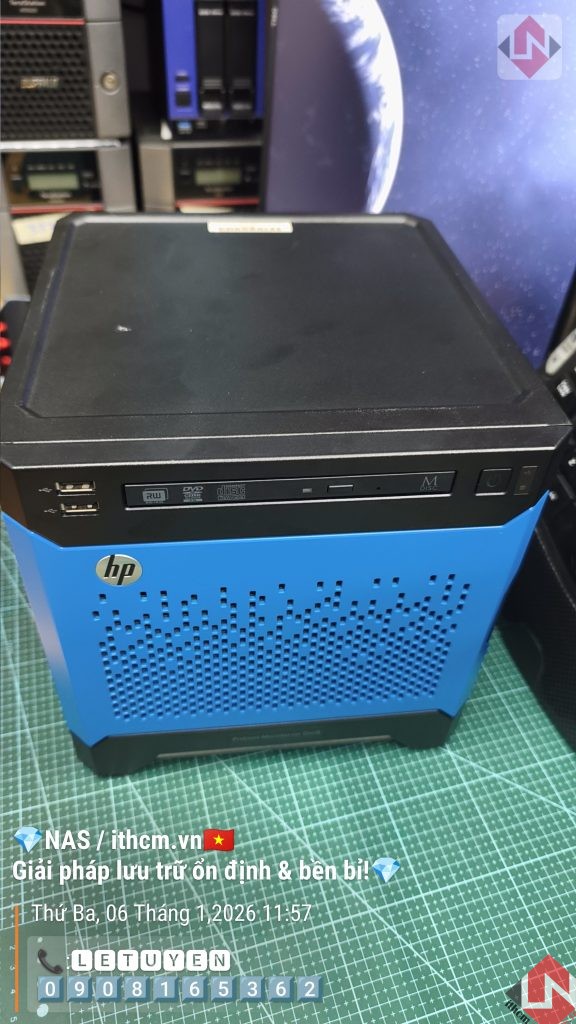 Nas Hp Microserver Gen8 Xeon 1220 - version Blue- chạy NAS Xpenology / TrueNas / Unraid