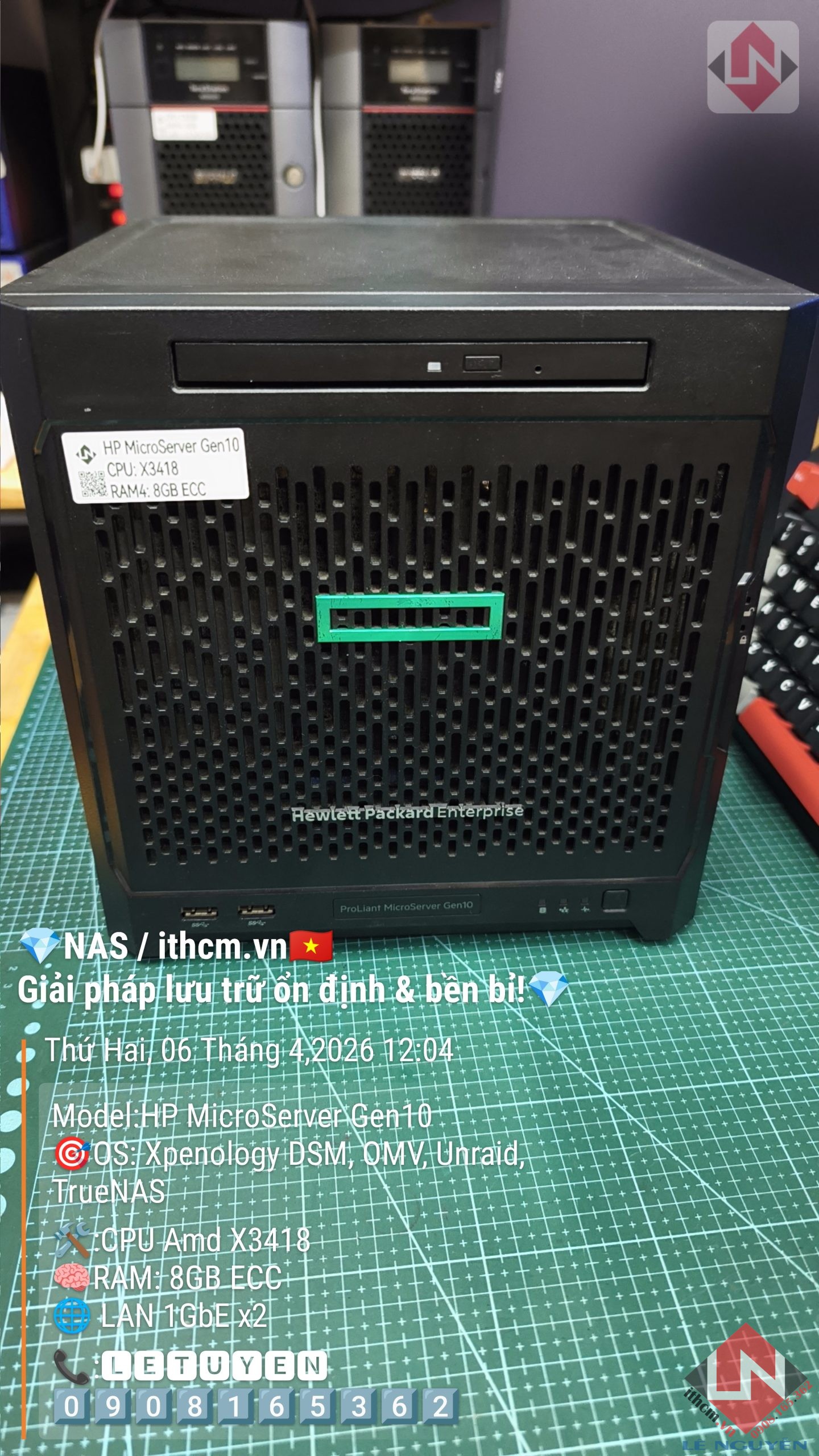 Máy chủ Mini HP MicroServer Gen10 x3418 nhỏ gọn để Build NAS 20 Máy chủ Mini HP MicroServer Gen10 x3418 nhỏ gọn để Build NAS